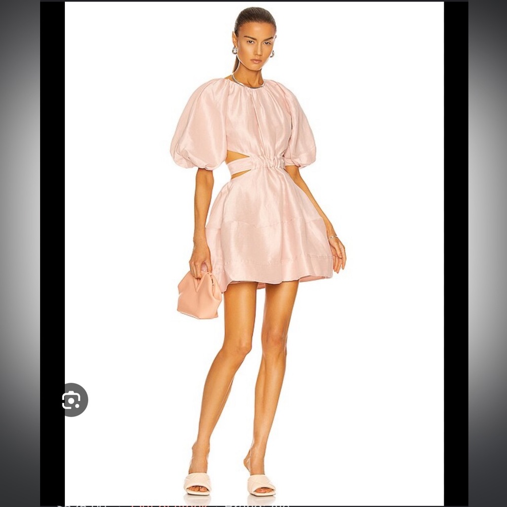 AJE psychedelia cut out mini dress in blush